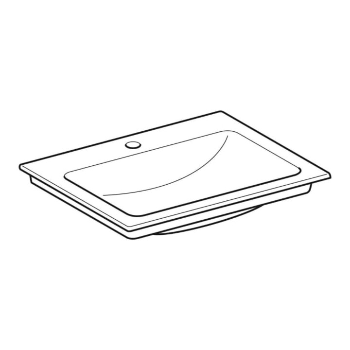Geberit Möbelwaschtisch One 60x48cm, Hahnl. mit., o. ÜL, we. K-Tect