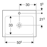 Geberit Möbelwaschtisch One 60x48cm, Hahnl. mit., o. ÜL, we. K-Tect-4
