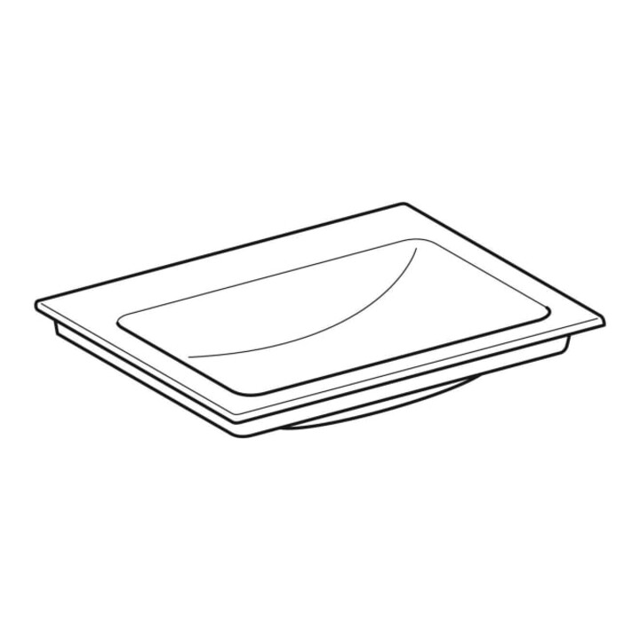 Geberit Möbelwaschtisch One 60x48cm, o. Hahnl. + ÜL, weiß KeraTect