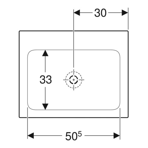 Geberit Möbelwaschtisch One 60x48cm, o. Hahnl. + ÜL, weiß KeraTect