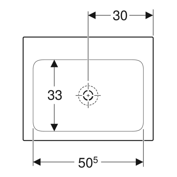 Geberit Möbelwaschtisch One 60x48cm, o. Hahnl. + ÜL, weiß KeraTect