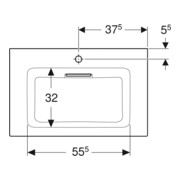 Geberit Möbelwaschtisch One 75cm, HL mit., o. ÜL, we. K-Tect/Bl we.-4