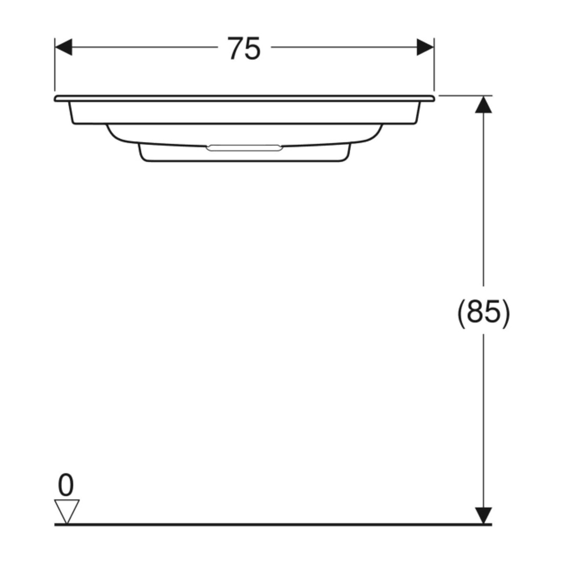 Geberit Möbelwaschtisch One 75x40cm, o HL, Ü vd, w K-Tec/Bl chr geb.