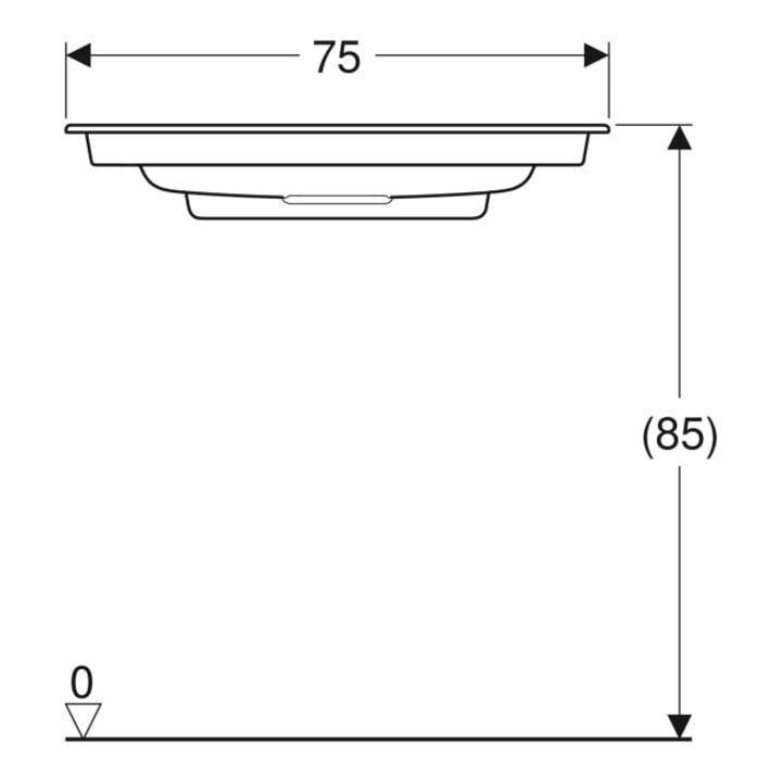 Geberit Möbelwaschtisch One 75x40cm, o HL, Ü vd, w K-Tect/Bl we. gl