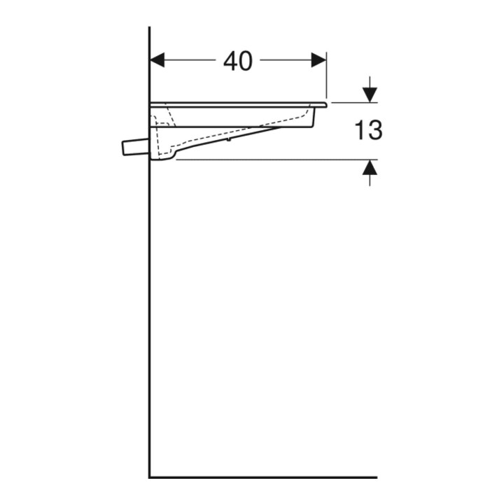 Geberit Möbelwaschtisch One 75x40cm, o HL, Ü vd, w K-Tect/Bl we. gl