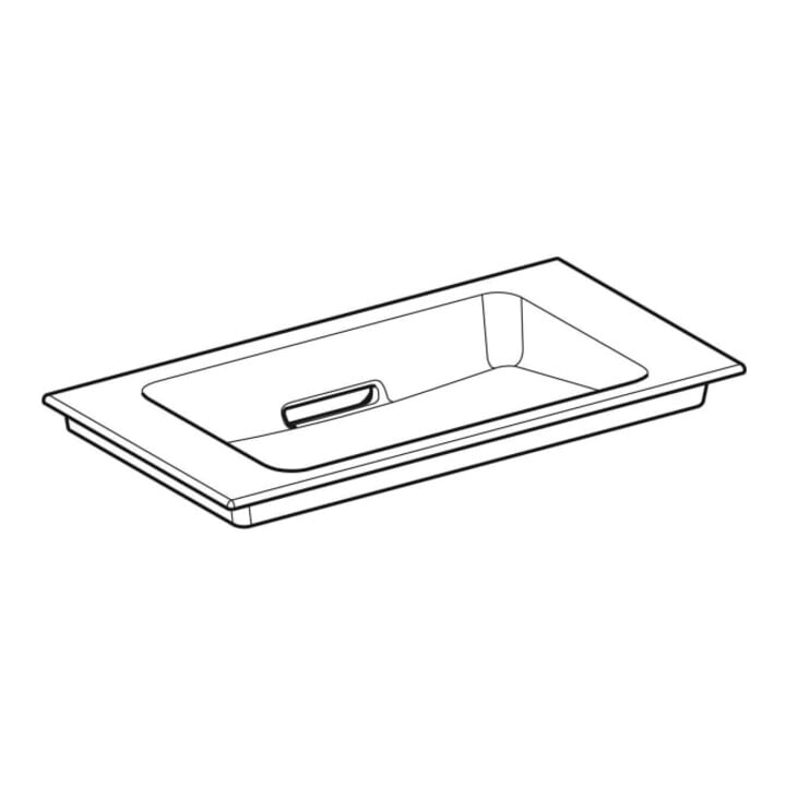 Geberit Möbelwaschtisch One 75x40cm, o HL, Ü vd, w K-Tect/Bl we. gl