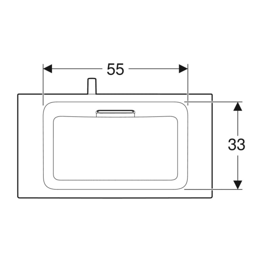 Geberit Möbelwaschtisch One 75x40cm, o HL, Ü vd, w K-Tect/Bl we. gl