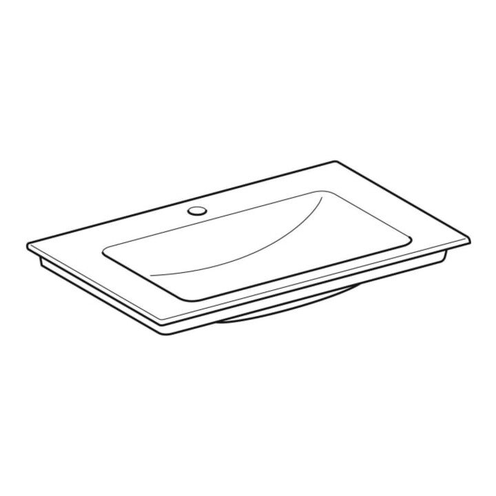 Geberit Möbelwaschtisch One 75x48cm, Hahnl. mit., o. ÜL, we. K-Tect