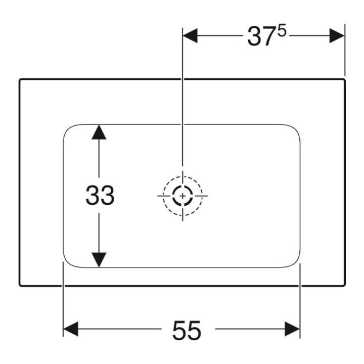 Geberit Möbelwaschtisch One 75x48cm, o. Hahnl. + ÜL, weiß KeraTect