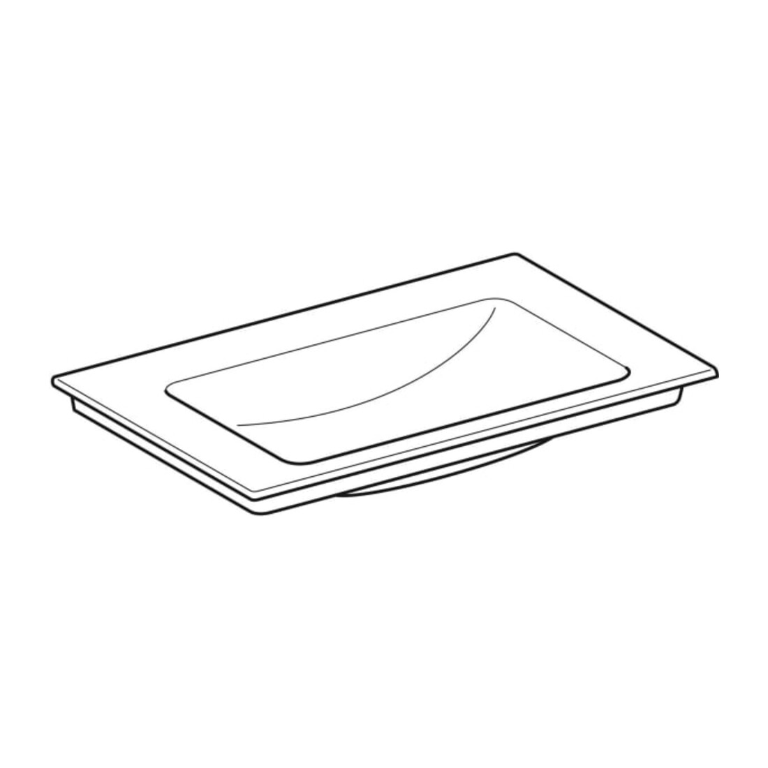 Geberit Möbelwaschtisch One 75x48cm, o. Hahnl. + ÜL, weiß KeraTect