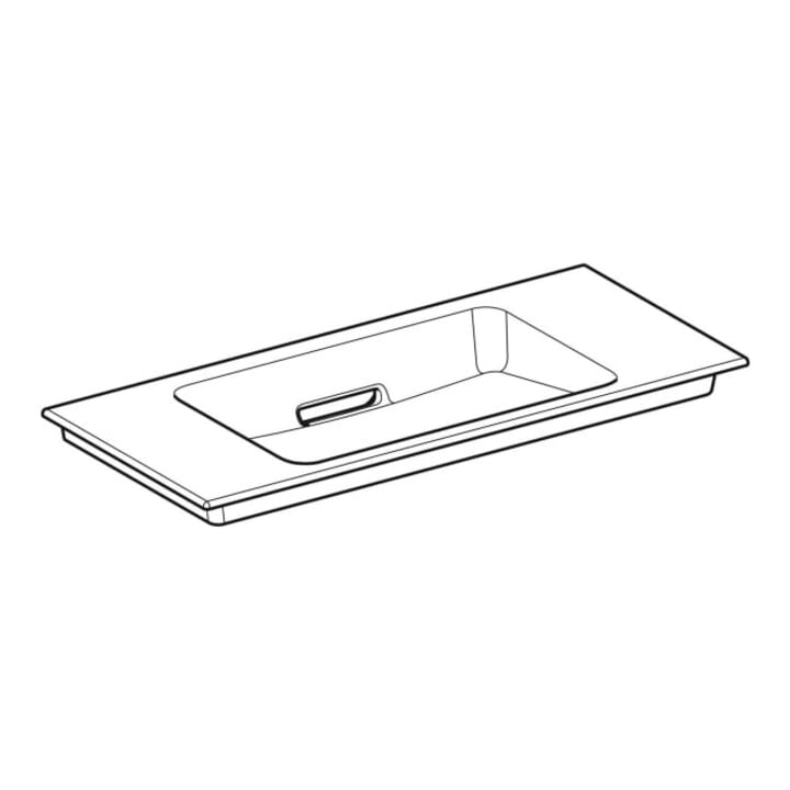 Geberit Möbelwaschtisch One 90x40cm, o HL, Ü vd, w K-Tec/Bl chr geb.