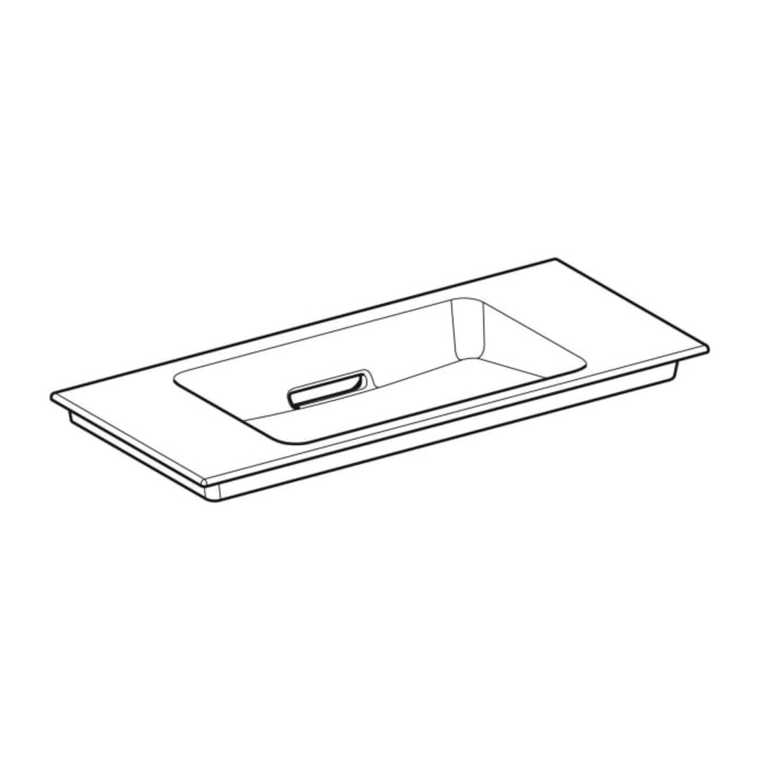 Geberit Möbelwaschtisch One 90x40cm, o HL, Ü vd, w K-Tect/Bl we. gl