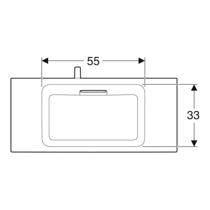 Geberit Möbelwaschtisch One 90x40cm, o HL, Ü vd, w K-Tect/Bl we. gl