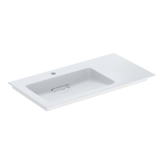 Geberit Möbelwaschtisch One 90x47,5cm, o Ü, w K-Tec/Bl w, Hahnl. li