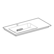 Geberit Möbelwaschtisch One 90x47,5cm, o Ü, w K-Tec/Bl w, Hahnl. li-2