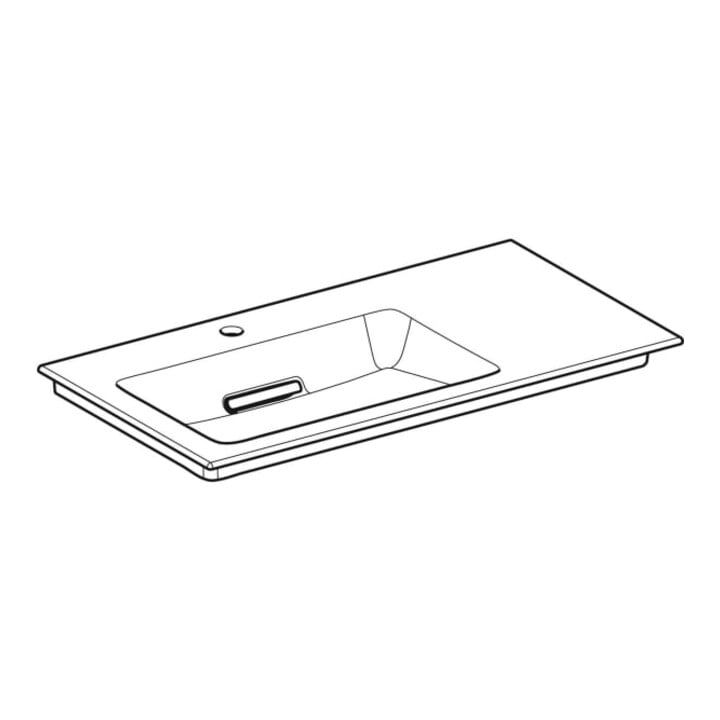 Geberit Möbelwaschtisch One 90x47,5cm, o Ü, w K-Tec/Bl w, Hahnl. li