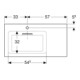 Geberit Möbelwaschtisch One 90x47,5cm, o Ü, w K-Tec/Bl w, Hahnl. li
