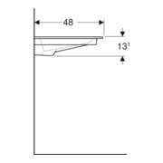 Geberit Möbelwaschtisch One 90x47,5cm, o Ü, w K-Tec/Bl w, Hahnl. li-4