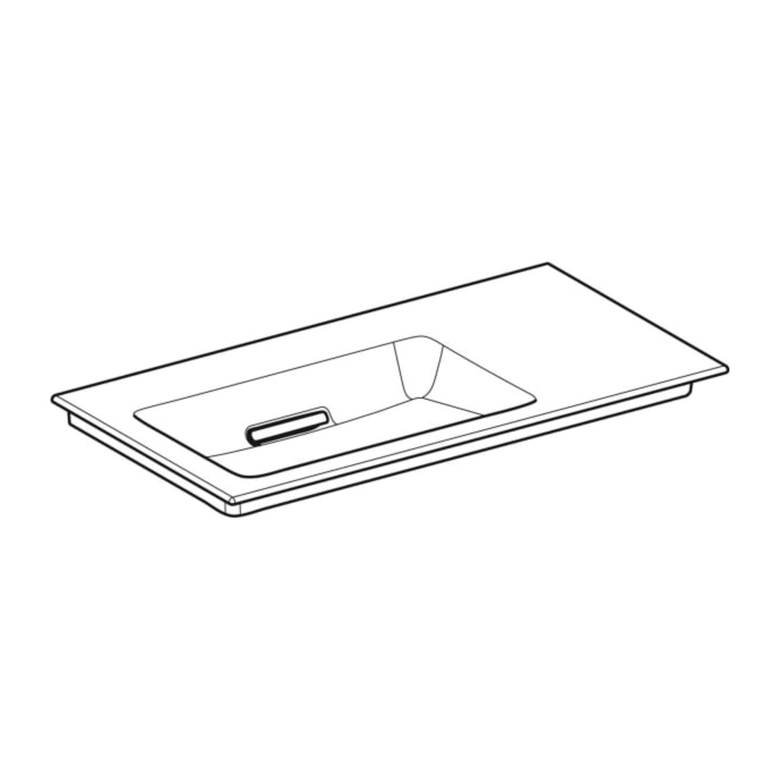 Geberit Möbelwaschtisch One 90x47,5cm, o Ü, w K-Tec/Bl w, o. Hahnl.
