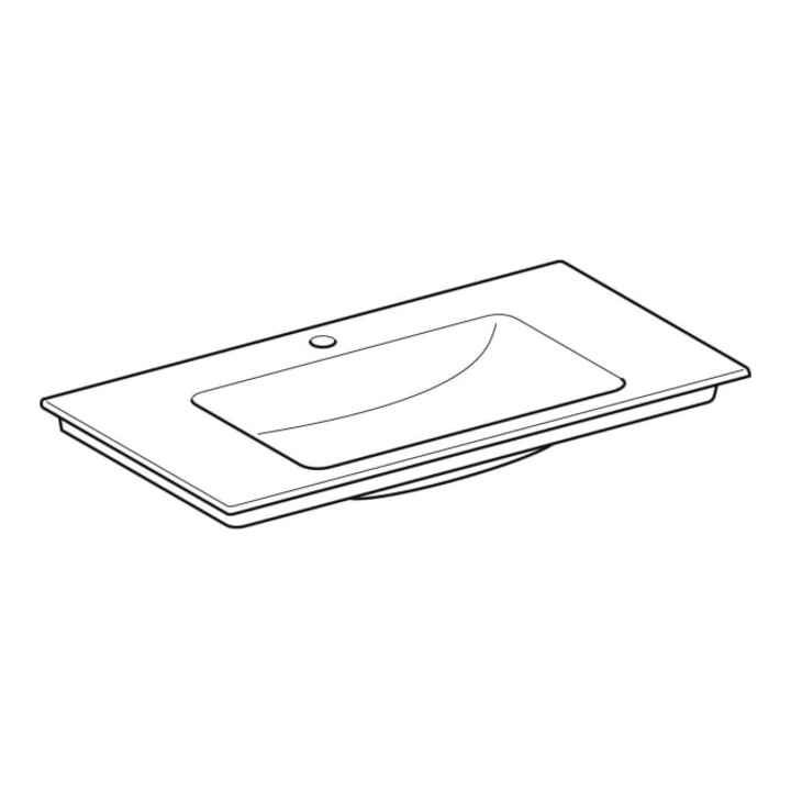 Geberit Möbelwaschtisch One 90x48cm, Hahnl. mit., o. ÜL, we. K-Tect