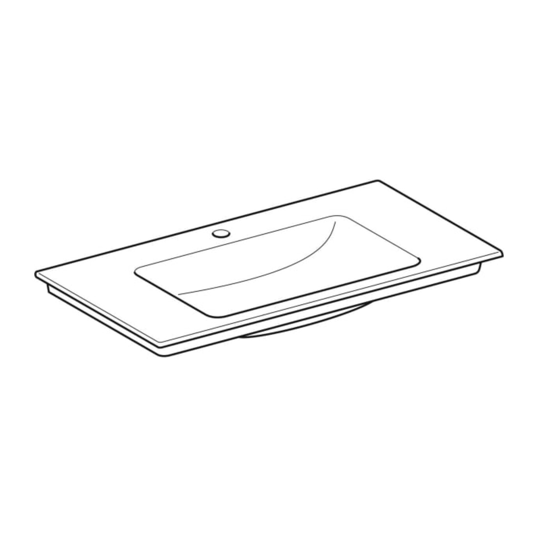 Geberit Möbelwaschtisch One 90x48cm, Hahnl. mit., o. ÜL, we. K-Tect