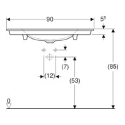 Geberit Möbelwaschtisch One 90x48cm, o. Hahnl. + ÜL, weiß KeraTect-4