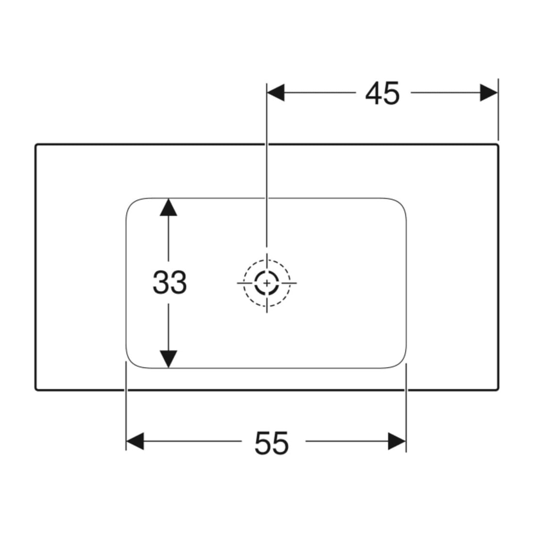 Geberit Möbelwaschtisch One 90x48cm, o. Hahnl. + ÜL, weiß KeraTect
