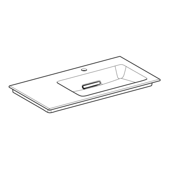 Geberit Möbelwaschtisch One 90x48cm, o Ü, w K-Tect/Bl we., Hahnl. re
