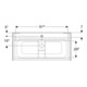 Geberit Möbelwaschtisch-Set Renova Plan 100x62,2x48cm, Korp Nussb besch., WT we.