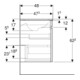 Geberit Möbelwaschtisch-Set Renova Plan 100x62,2x48cm, Korp Nussb besch., WT we.