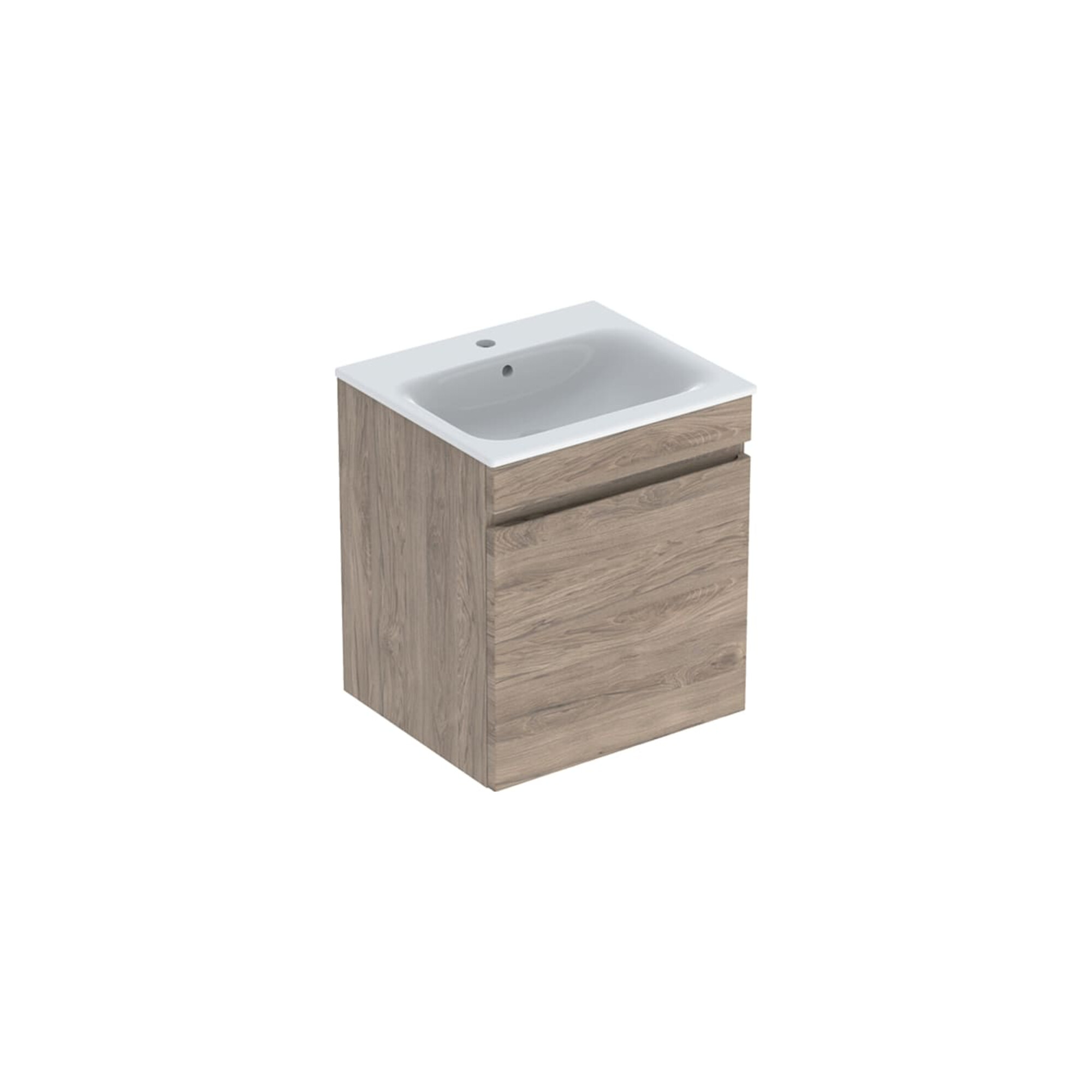 Geberit Möbelwaschtisch-Set Renova Plan 55x62,2x48cm, Korp Nussb besch., WT weiß