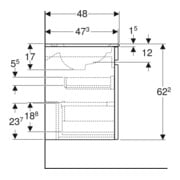 Geberit Möbelwaschtisch-Set Renova Plan 60x62,2x48cm, Kor/Fr. w hg, WT we/KeraTe-5