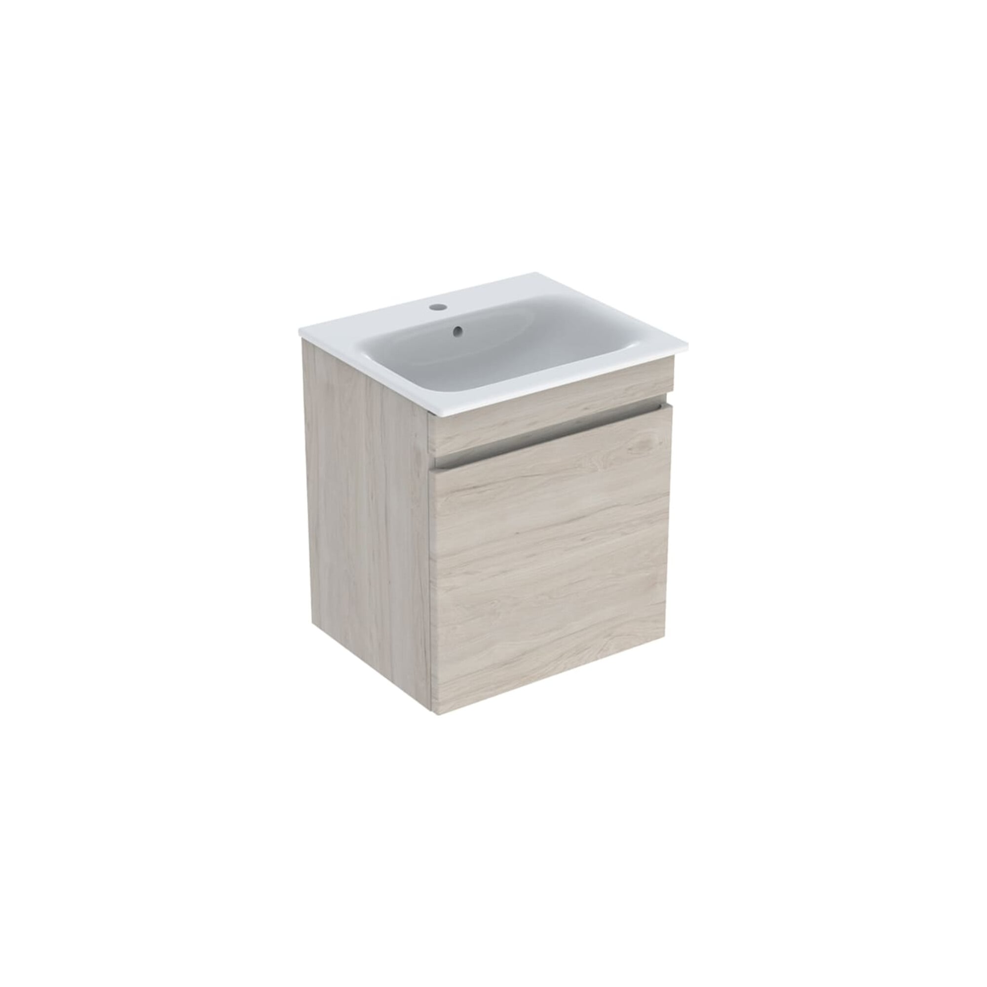 Geberit Möbelwaschtisch-Set Renova Plan 60x62,2x48cm, KP Nussb he besch., WT we.