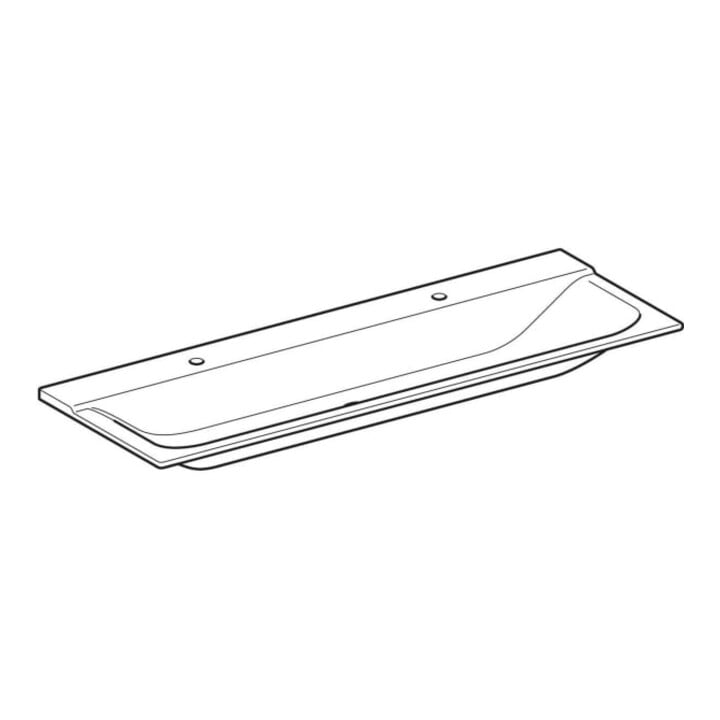 Geberit Möbelwaschtisch Xeno2 140x48cm, 2 HL, o. Überlauf, weiß-alpin