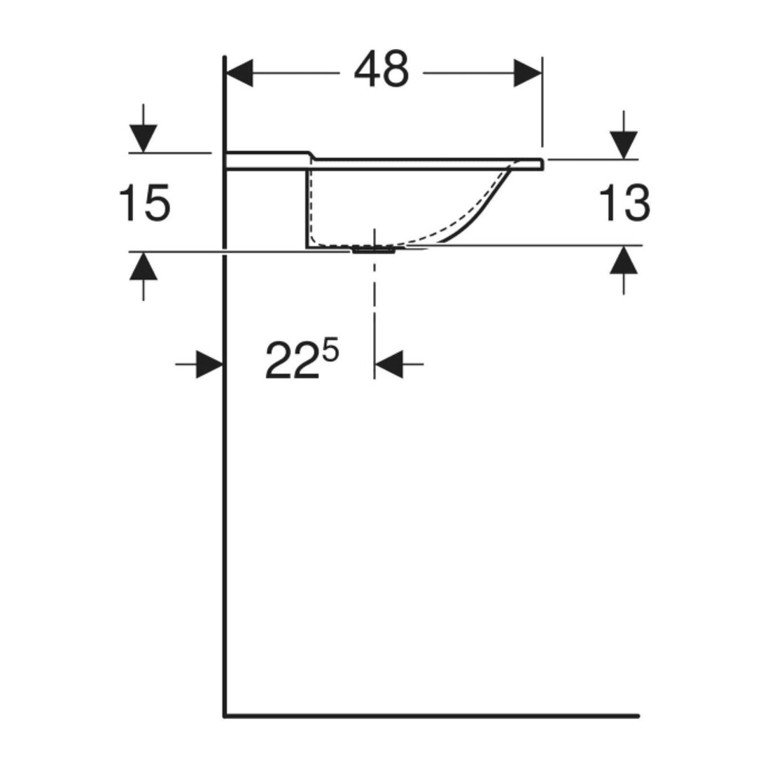 Geberit Möbelwaschtisch Xeno2 140x48cm, 2 HL, o. Überlauf, weiß-alpin