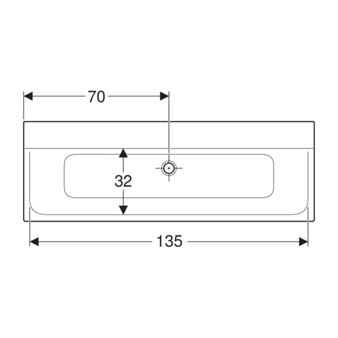 Geberit Möbelwaschtisch Xeno2 140x48cm, o. Hahnl., o. ÜL, weiß-alpin