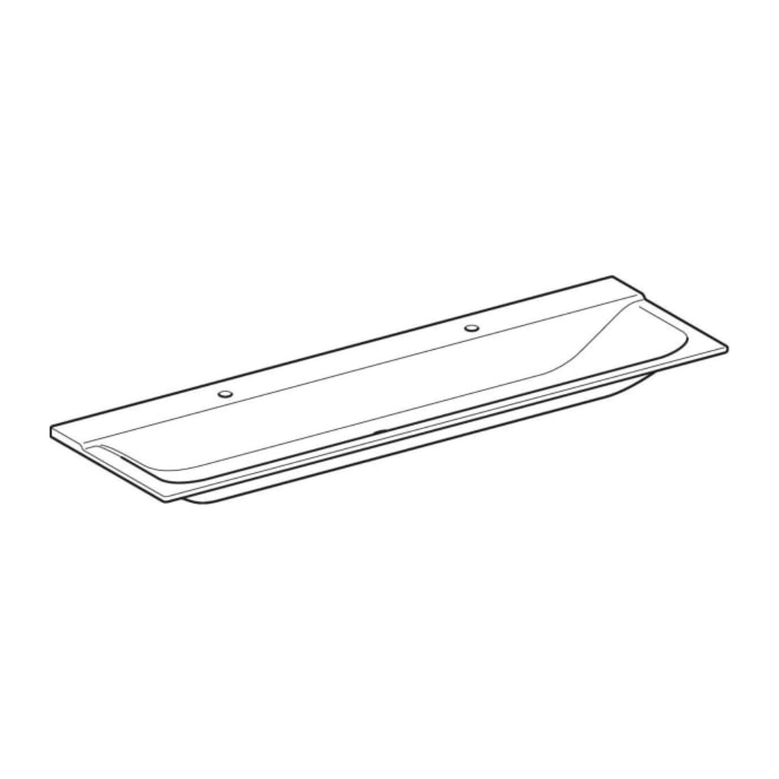 Geberit Möbelwaschtisch Xeno2 160x48cm, 2 HL, o. Überlauf, weiß-alpin