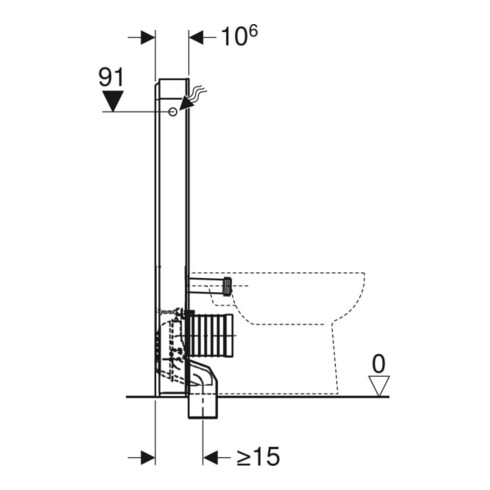 Geberit Monolith Plus Module WC sur pied H 101 cm, façade verre laqué, aluminium satiné chromé