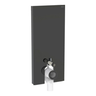 Geberit Monolith Plus module WC sur pied H 114 cm, Blanc brillant, Aluminium noir chromé