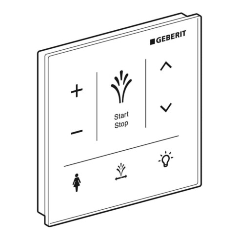 Geberit Panneau de commande mural AquaClean Sela pour montage apparent, surface verre/blanc