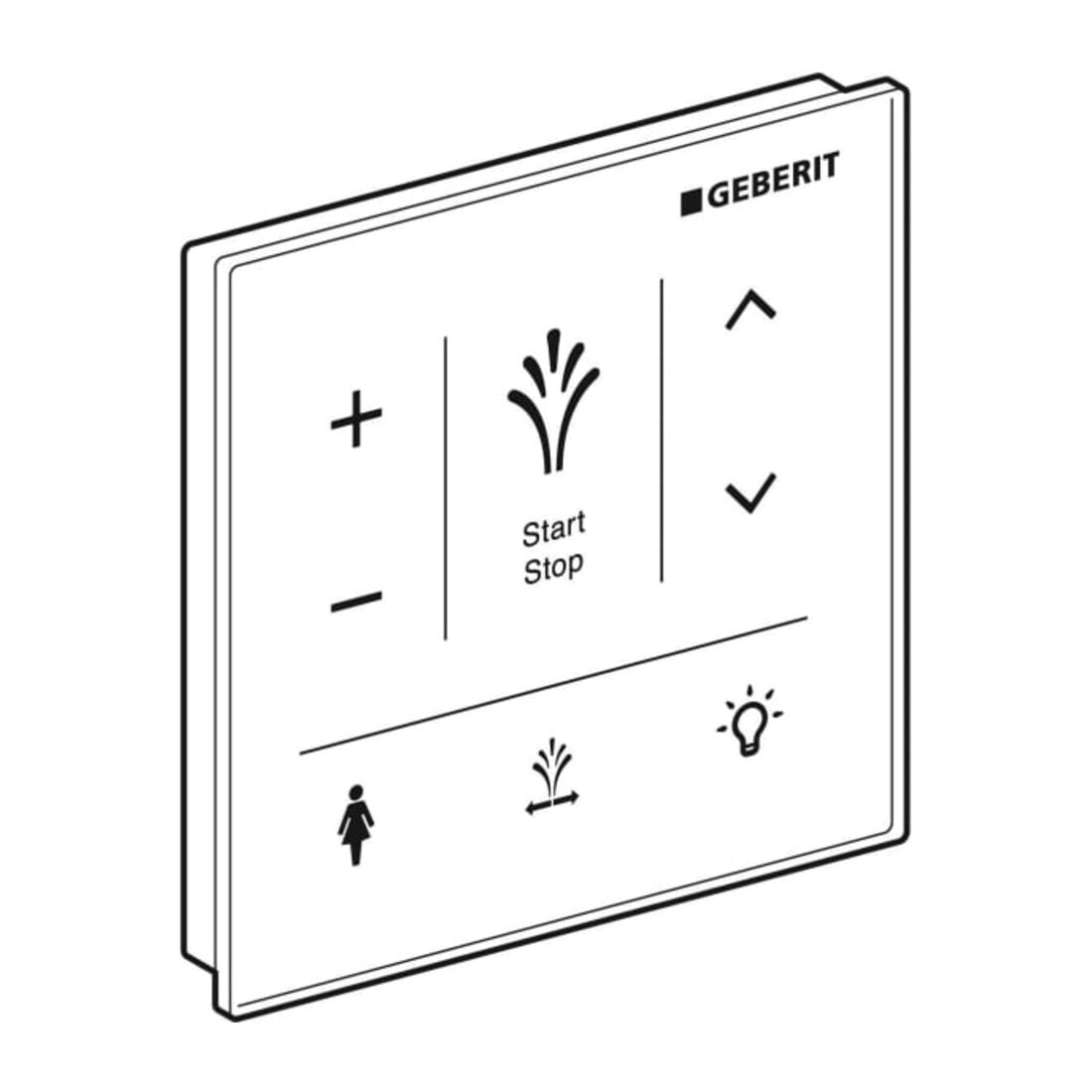 Geberit Panneau de commande mural AquaClean Sela pour montage apparent, surface verre/blanc