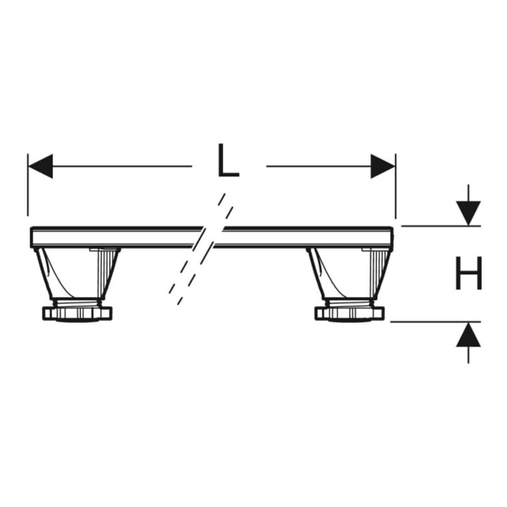 Geberit Pieds/Traverse pour receveurs de douche en résine minérale, 70x7,3x9-21cm