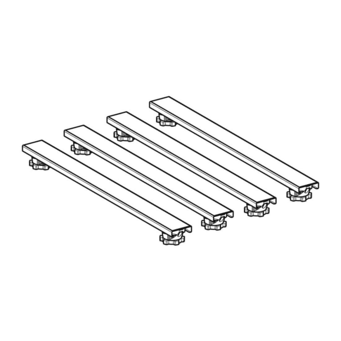 Geberit Pieds/Traverses dès 140 cm, p. s.harz-DW, 62,5x7,3x6-12 cm