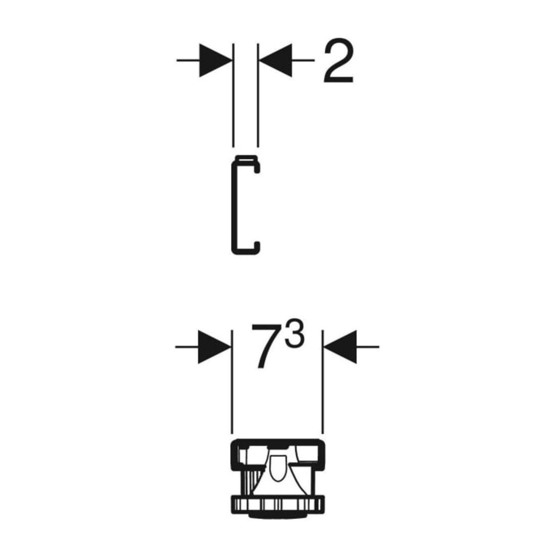 Geberit Pieds/Traverses pour receveurs de douche en acrylique, 7,3x42,5 cm
