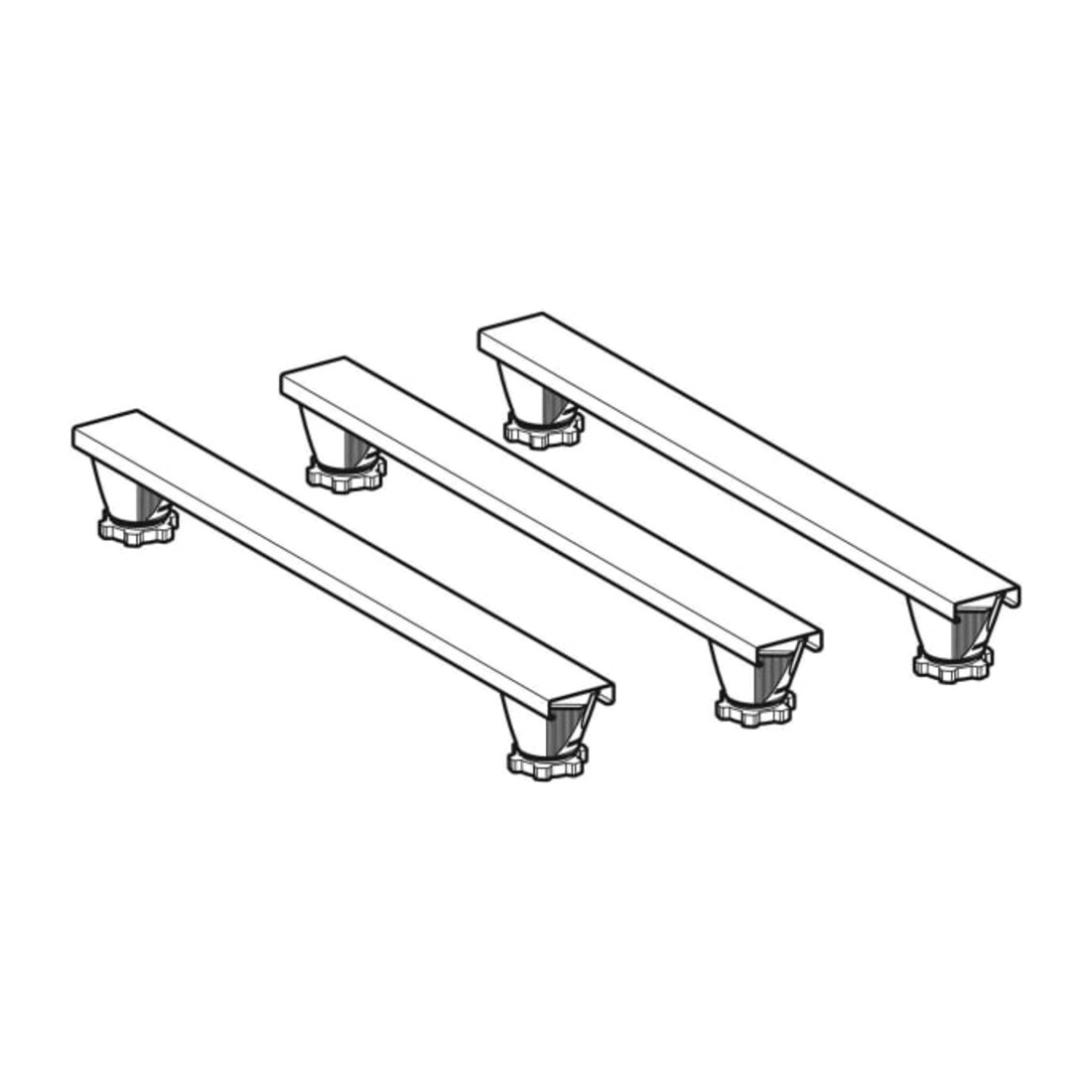 Geberit Pieds/Traverses pour receveurs de douche en résine de pierre, 110x7,3x9-21cm