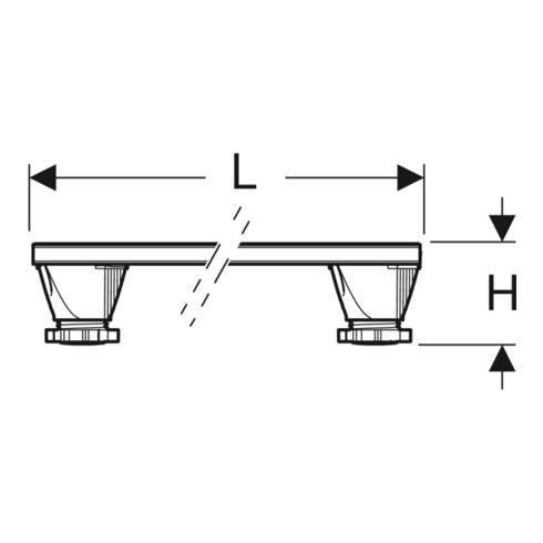 Geberit Pieds/Traverses pour receveurs de douche en résine de pierre, 110x7,3x9-21cm