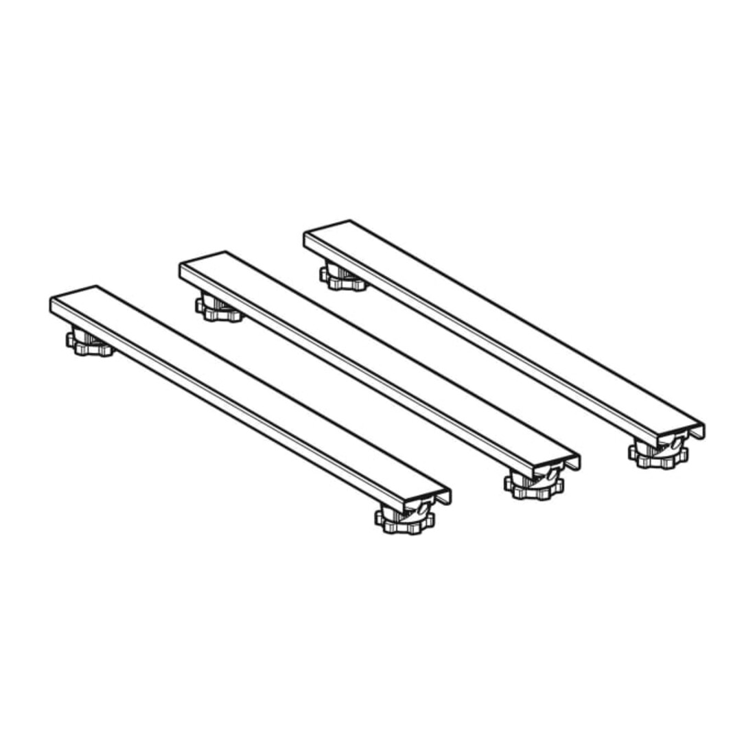 Geberit Pieds/Traverses pour receveurs de douche en résine de pierre, 80x7,3x6-12cm