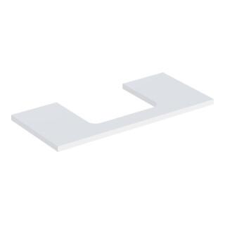 Geberit Plan de lavabo One 105x3x47 cm, blanc laqué, découpe centrale