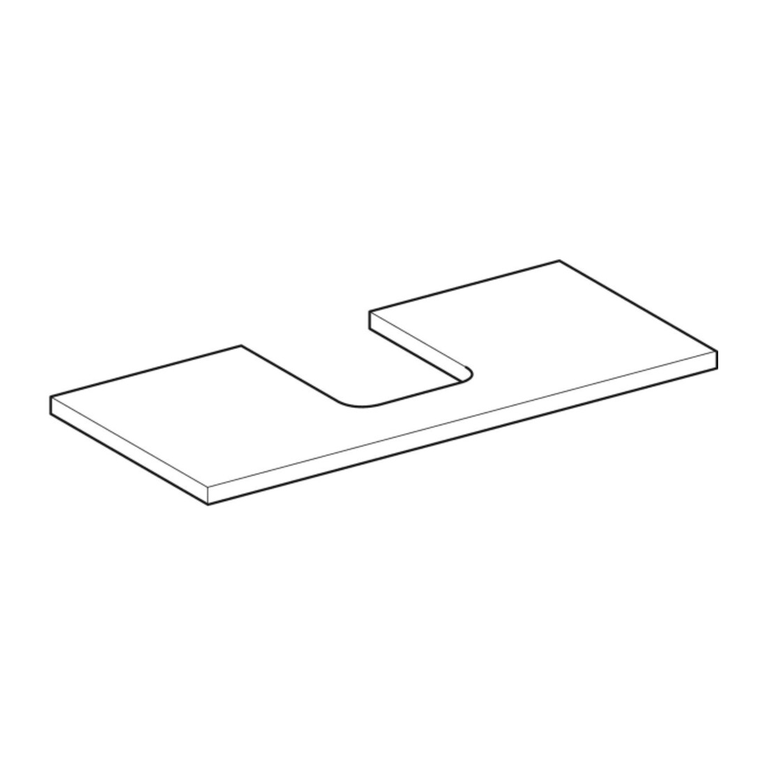 Geberit Plan de lavabo One 105x3x47 cm, greige/laqué m, AS mit.