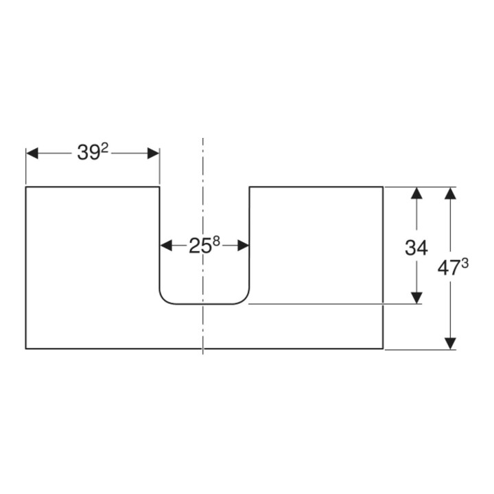 Geberit Plan de lavabo One 105x3x47 cm, lave/lacqué m, AS mit.